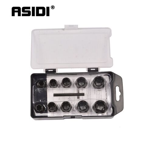 11pc Nut Bolt Stud Extractor Twist Locking Wheel Nut Remover