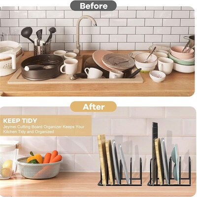 Home Kitchen Countertop Sitting Cutting Board Drain Rack Wit