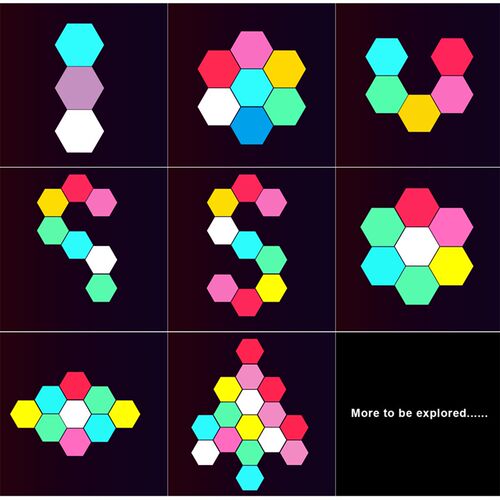 1-24 PCS Touch Sensor LED Night Light Sensitive Hexagonal LE
