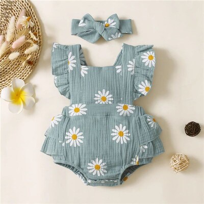 Baby Girl Romper Clothes Ruffle Sleeveless Newborn