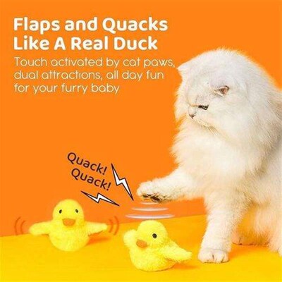 Flapping Duck Cat Toys Interactive Electric Bird Toys Washab