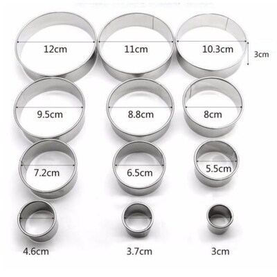 12 Pcs Stainless Steel Round Dumplings Wrappers Molds Set Cu