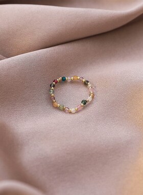 Simple Freshwater Pearl Bead Rings For Women Elastic Heart J