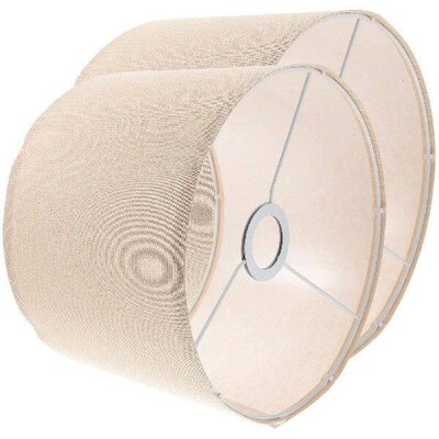 2 Pcs Linen Lamp Shades Fabric Table Bedside Lampshade