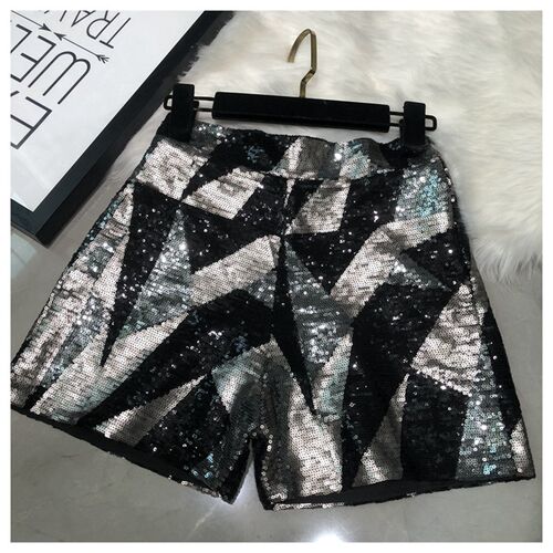 Han Edition Personality Splicing Fashion Ladies Shorts Short
