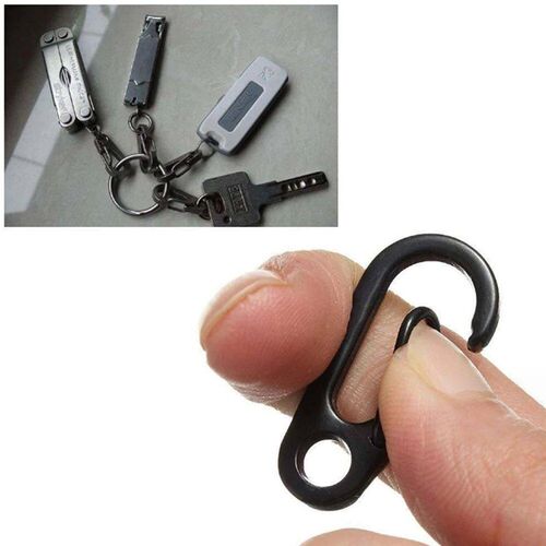 4/10Pcs Carabiner D-Ring Key Chain Spring Clips Mini Alumini