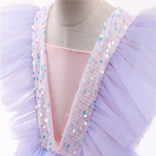 Girls Ruffles Princess Dress For Kids Wedding Elegant Party
