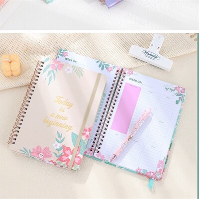 A5 English Notebook Agenda Weekly Planner Goal Habit Schedul