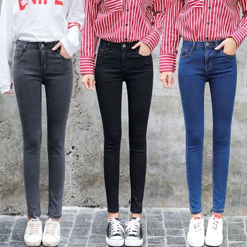 Women black Jeans Hih Waist Jeans Woman denim skinny pants - 封面