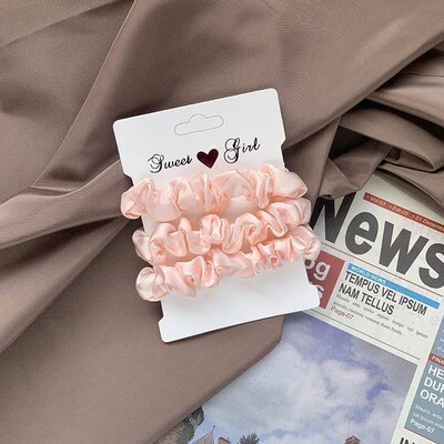 3/6Pcs Vintage Scrunchie Satin Leopard Scrunchies Set Elasti