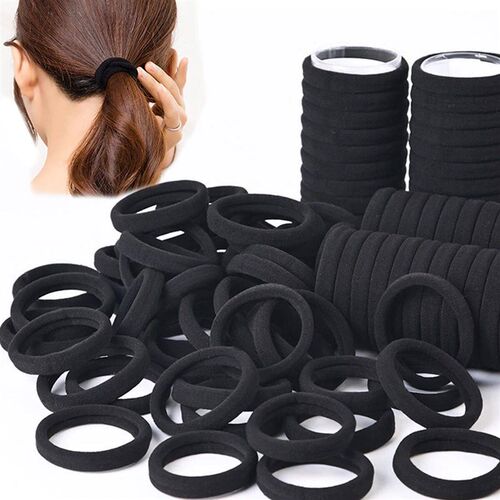 50/100pcs Black Hair Bands for Women Girls Hairband High Ela
