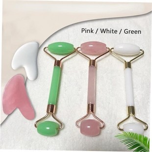 2pcs/set Face Spa Massager Neck Roller Gua Sha Scraper Board