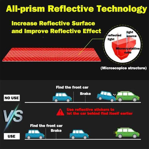 5PCS Car er Reflective Warning Safety Tape Anti collision wa