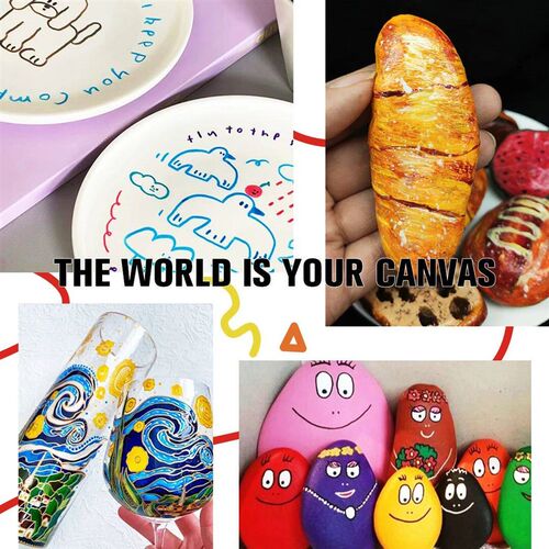 12/18/24Pcs/Set Acrylic Graffiti Marker for Fabric, , Rock,