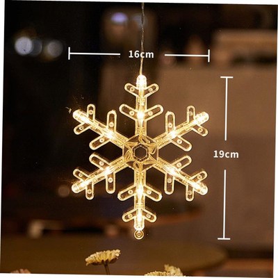 Christmas LED Light Snowflake Santa Hanging Sucker Lamp Wind