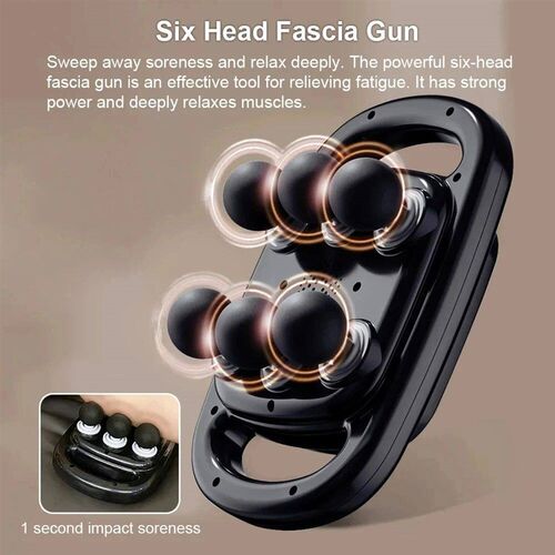 6 Head Massage Gun for Muscle Relief Deep Tissue Percussion