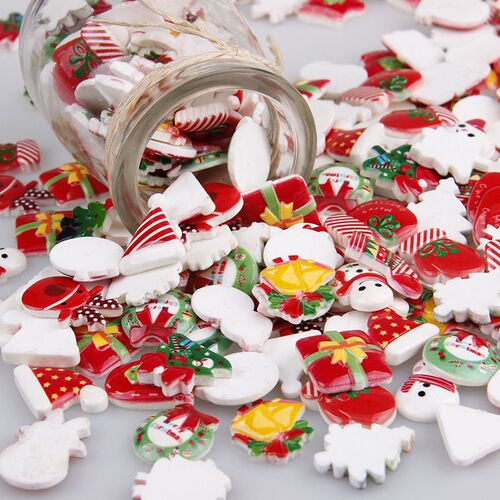 Mix Designs 30pcs Christmas ree Shoes Snowman Gift Dessert C