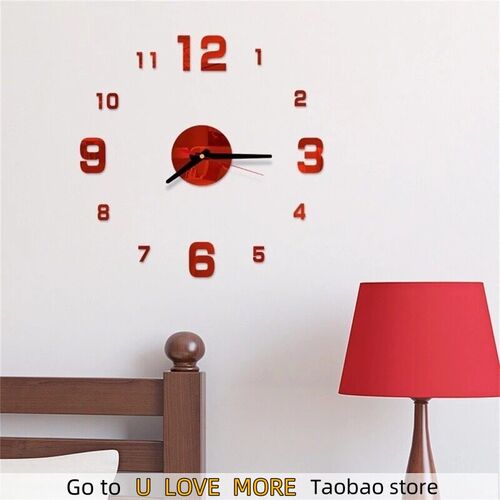 Mini Home Wall Clock 3D DIY Acrylic Mirror Stickers For Home