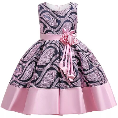 Baby Girls Flower Striped Dress For Girls Floral Wedding Par
