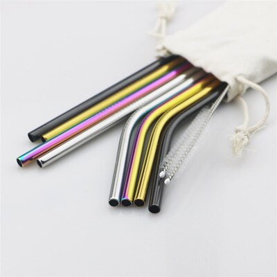 Metal Drinking Straw  Stainless Steel Colorful Straws Reusab