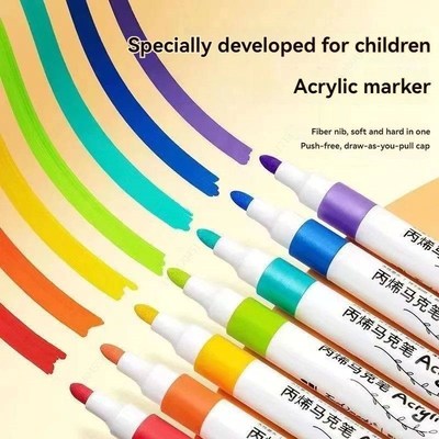 12-80 Colores Set Acrylic Paint Art Marker Pen Rock Painting