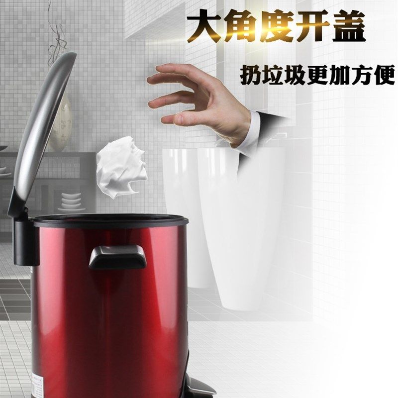 脚踏垃圾桶不锈钢家用卧室办公室卫生间带盖卫生桶房间防臭防水