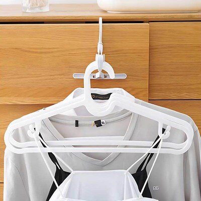 Foldable Travel Hanger, Portable 5-Hole Clothes Hanger, Mult