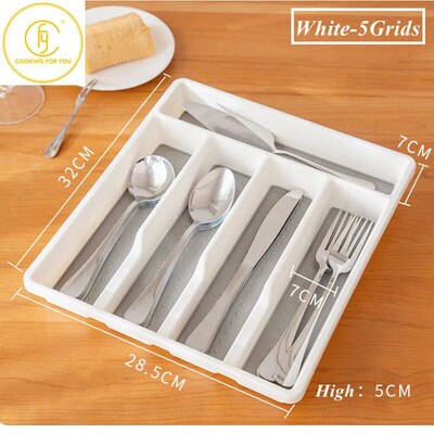 5/6grids Plastic Cutlery Tray Knife Fork Spoon and Chopstick
