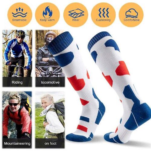 1 Pair Ski Socks Cotton Winter Thermal Socks Knee High