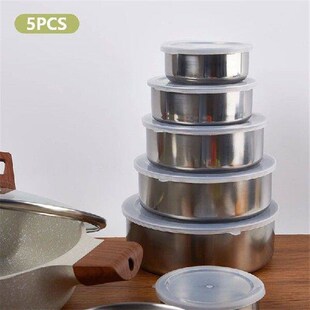 5Pcs Food Storage Box Stainless Steel Food Containers With