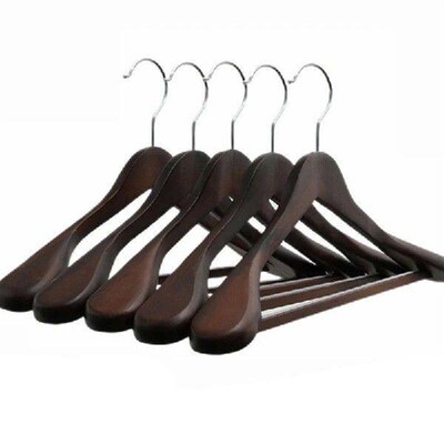 1Pcs Walnut Wood Coat Hanger Solid Wood Suit Hangers with