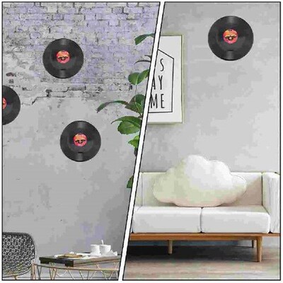 6 Pcs Decor Vinyl Record Decoration Wall Stickers Records