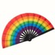 Fan Handheld Plastic Dance Perfo Folding Rainbow