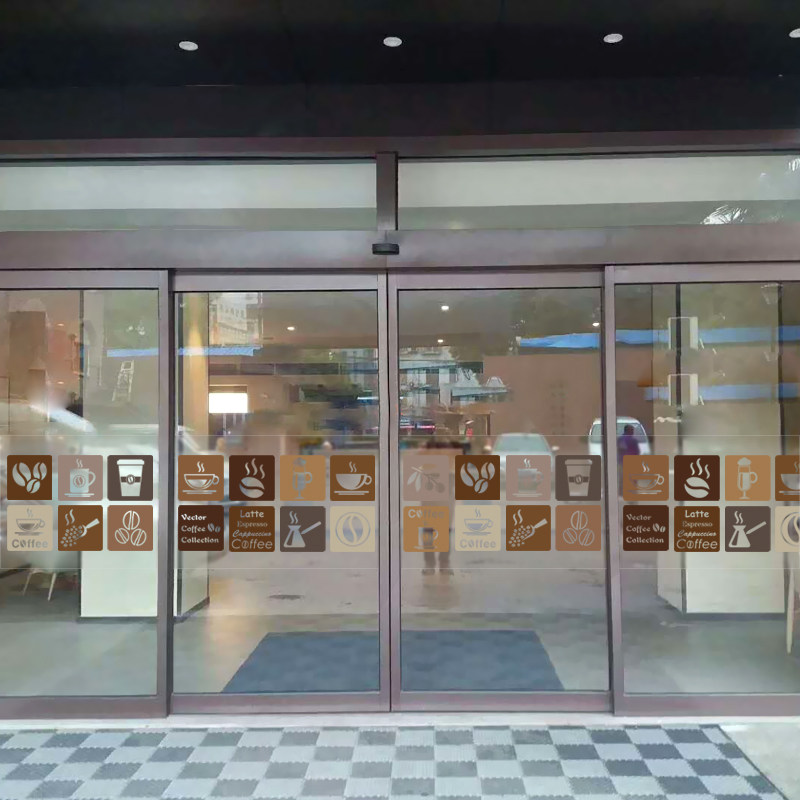 咖啡豆种类杯子休闲冷饮奶茶西餐厅玻璃窗腰线装饰UV磨砂静电贴膜,家居饰品,玻璃膜/贴,淘宝优惠券,粉丝福利购,淘宝优惠卷