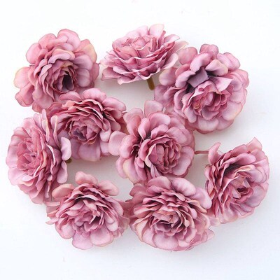10pcs/lot Artificial Flowers 5CM Silk Rose Head For Wedding