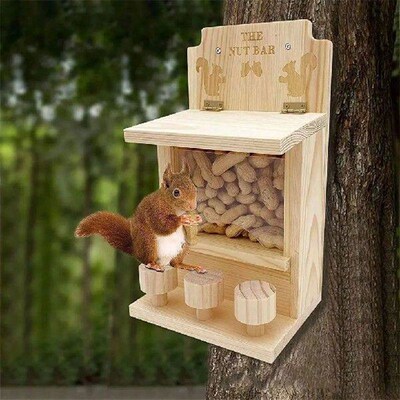 Wooden Squirrel Feeder Large Squirrel Feeders for Outside