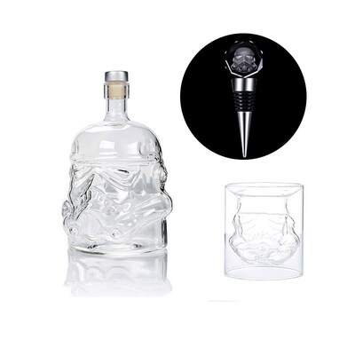 Wine Glass Set Storm Trooper Helmet Whiskey Decanter Whiske