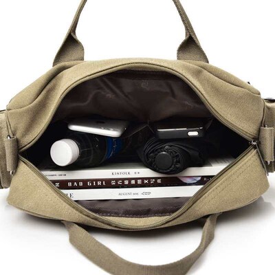Multi-compartment Canvas Mens Bag Fashion Mens Shoulder Ba
