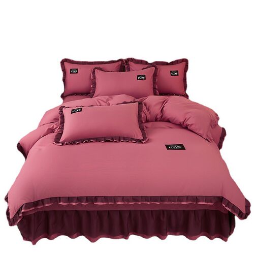 Cotton four-piece set thickened sanding quilt cover bed shee