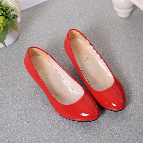 High Heel Shoes for Women 5CM Chunky Heel Fashion Pointed To