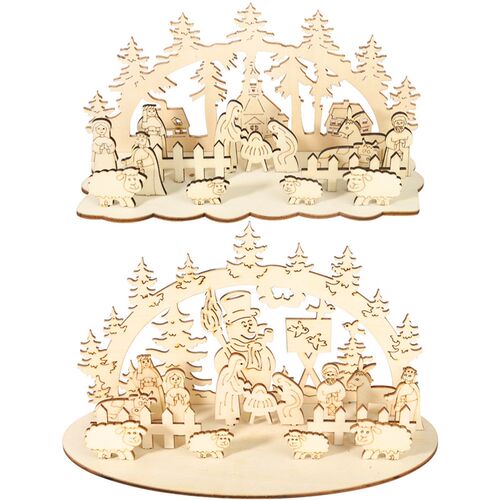 Christmas decorative wood diy ornaments stereo round ornamen