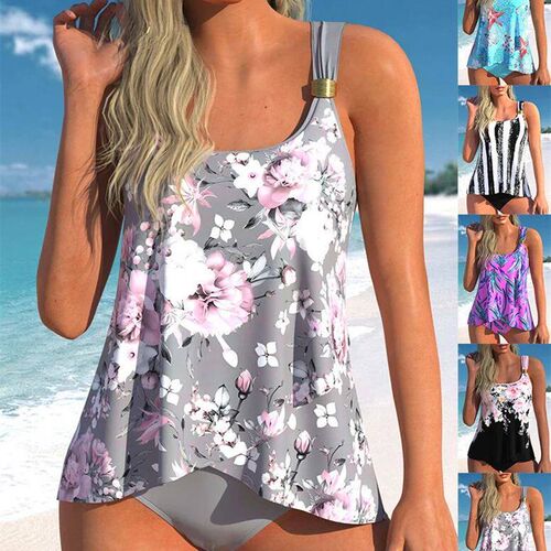 Womens Swimwear Tankini 2 Piece Regular Swimsuit 2 Piece Be
