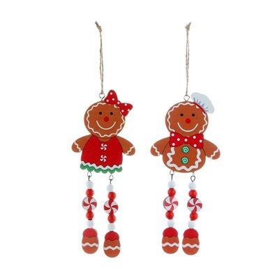 Wooden Gingerbread Ornaments, Long Leg Christmas Tree Decor