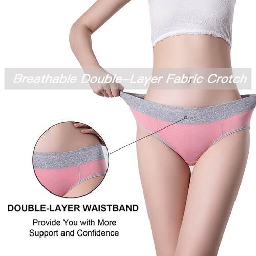 Plus Size Hip Lifting Womens Panties Colorful Simple MidWais