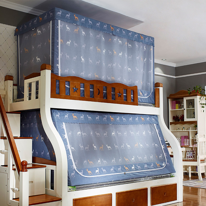 子母床蚊帐上下铺梯形1.5米儿童上下层床1.2m遮光家用书架款,床上用品,蚊帐,淘宝优惠券,粉丝福利购,淘宝优惠卷