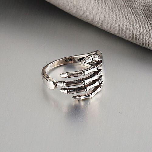 LATS Silver Color Trend Punk Rock Vintage Creative Skeleton