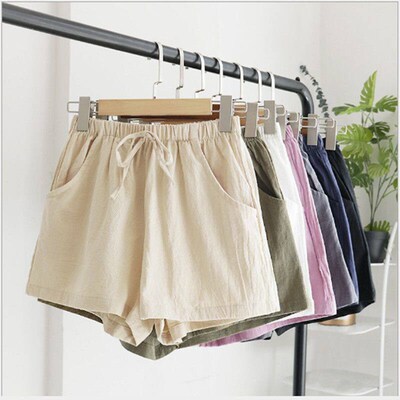 2020 New Womens Shorts Hot Summer Casual Cotton Linen Short