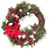 Wreath Artificial Plant Hot Circle Christmas Rattan Wal Sale