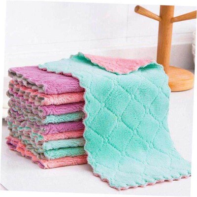 Kitchen Towels Dishcloths Coral Fleece Dish Towel Dish Rags