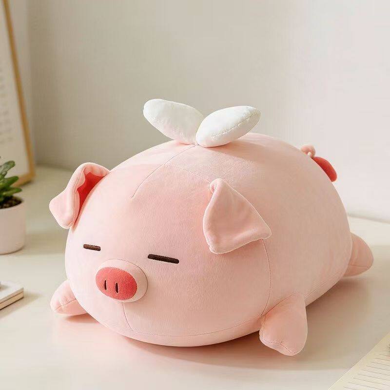 草莓小猪毛绒公仔床上陪睡抱枕